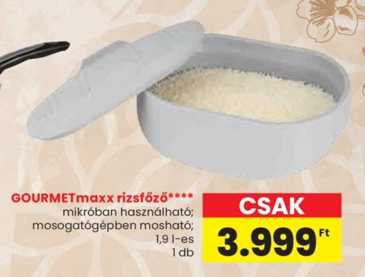 GOURMETmaxx rizsfőző