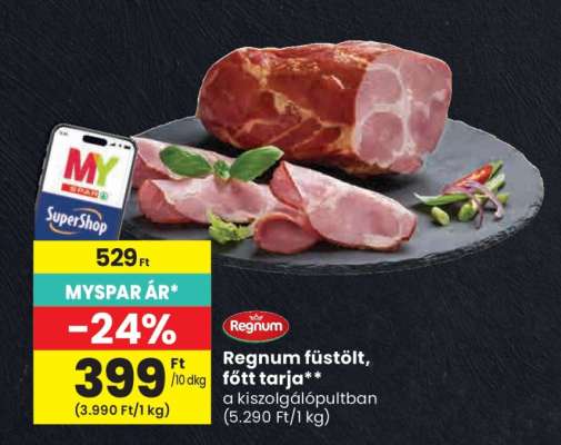 Regnum füstölt, főtt tarja