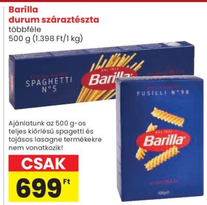 Barilla durum száraztészta