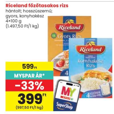 Riceland főzőtasakos rizs