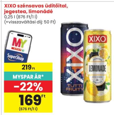 XIXO szénsavas üdítőital, jegestea, limonádé