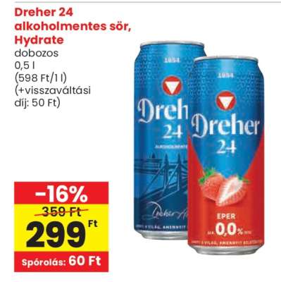 Dreher 24 alkoholmentes sör, Hydrate