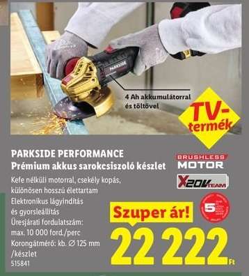 PARKSIDE PERFORMANCE Prémium akkus sarokcsiszoló készlet