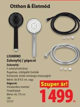 LIVARNO Zuhanyfej / gégecső