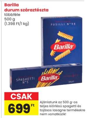 Barilla durum száraztészta