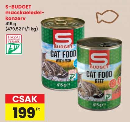 S-BUDGET macskaeledel konzerv