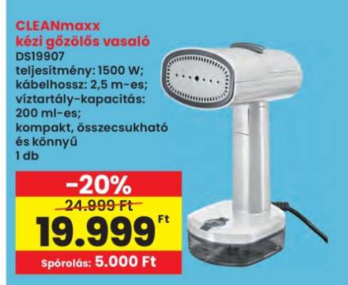 CLEANmaxx kézi gőzölős vasaló