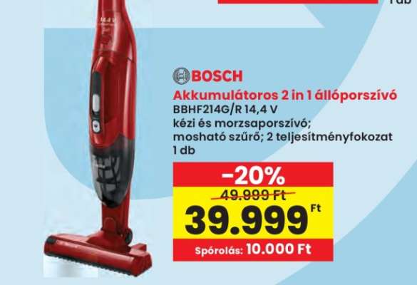 BOSCH Akkumulátoros 2 in 1 állóporszívó