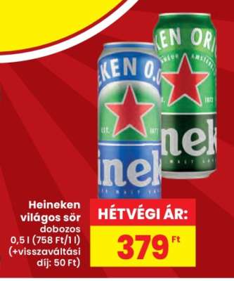 Heineken világos sör dobozos
