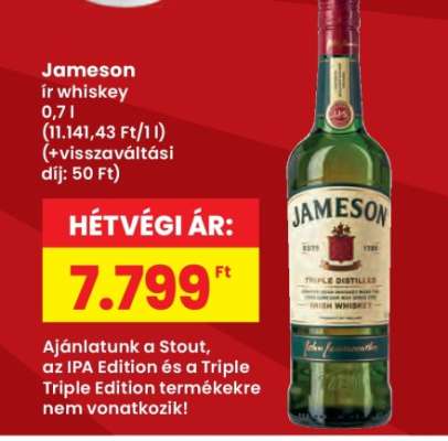 Jameson ír whiskey 0,7 l