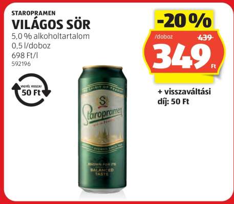 STAROPRAMEN Világos sör