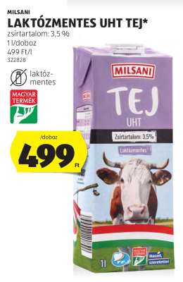 MILSANI LAKTÓZMENTES UHT TEJ