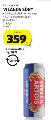 STELLA ARTOIS Világos sör
