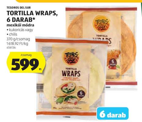 Tortilla Wraps, 6 darab