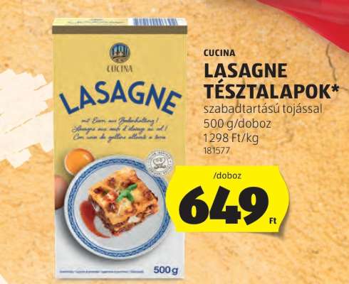 Cucina Lasagne Tésztalapok