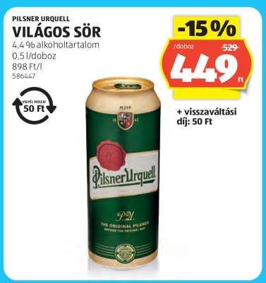 PILSNER URQUELL Világos sör