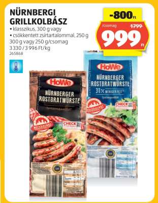 Nürnbergi Grillkolbász
