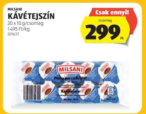MILSANI KÁVÉTEJSZÍN