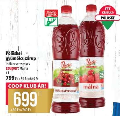Pölöskei gyümölcs szirup