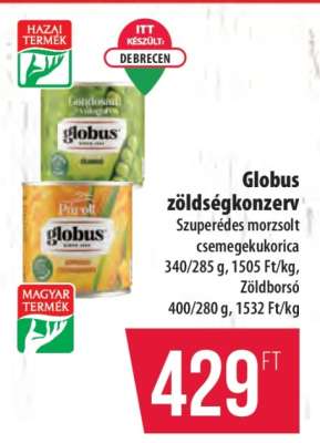 Globus zöldségkonzerv