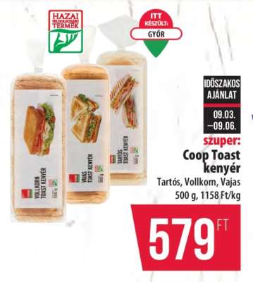 Coop Toast kenyér