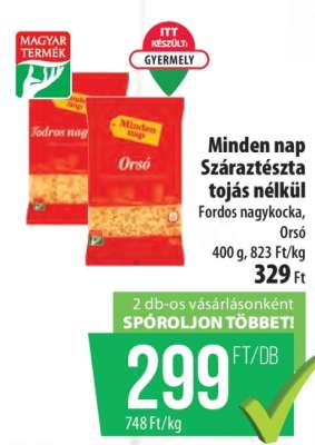 Minden nap Száraztészta tojás nélkül
