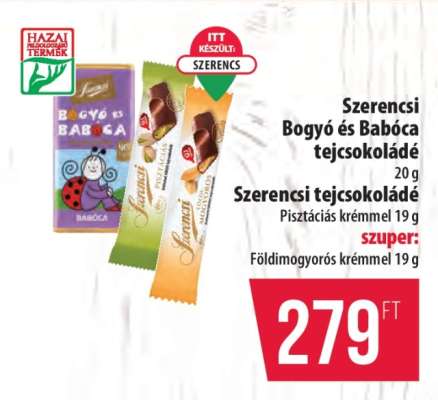 Szerencsi Bogyó és Babóca tejcsokoládé