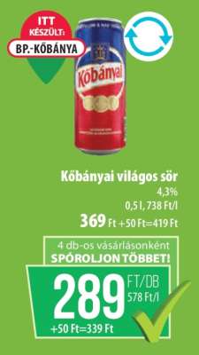 KŐBÁNYAI Világos sör*