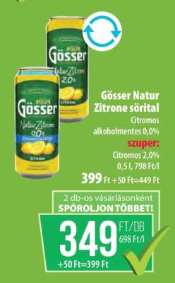 Gösser Natur Zitrone sörital