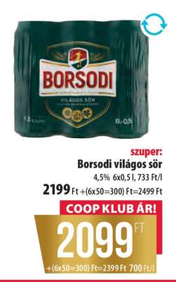 BORSODI Világos sör