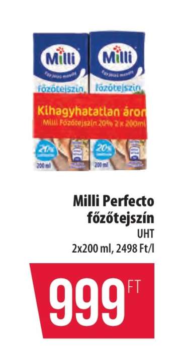 Milli Perfecto főzőtejszín