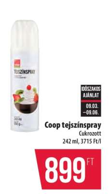 Coop tejszínspray