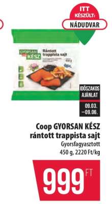 Coop Gyorsan kész rántott trappista sajt