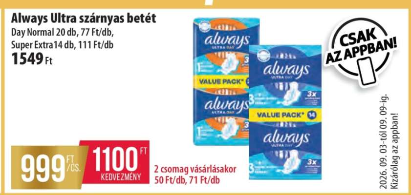 Always Ultra Szárnyas Betét