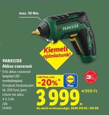 PARKSIDE Akkus csavarozó