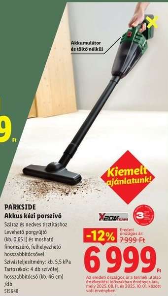 PARKSIDE Akkus kézi porszívó