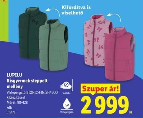 Lupilu Kisgyermek steppelt mellény