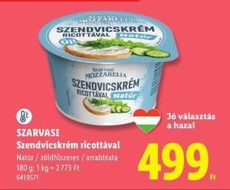 SZARVASI Szendvicskrém ricottával