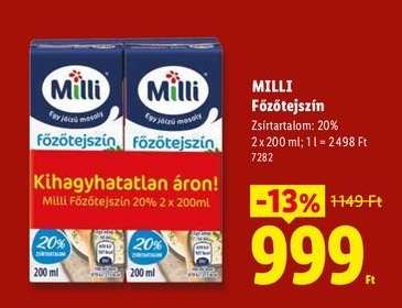MILLI Főzőtejszín