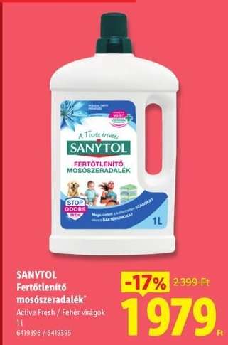 Sanytol Fertőtlenítő Mosószeradalék