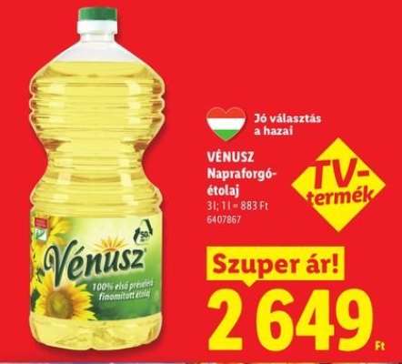 VÉNUSZ Napraforgó-étolaj