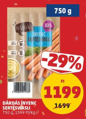 DÁRDÁS ÍNYENC SERTÉSVIRSLI