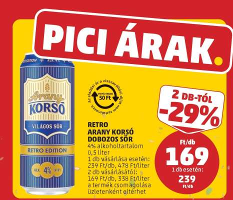RETRO ARANY KORSÓ DOBOZOS SÖR