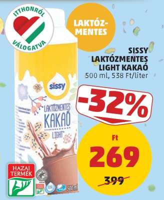 Sissy Laktózmentes Light Kakaó