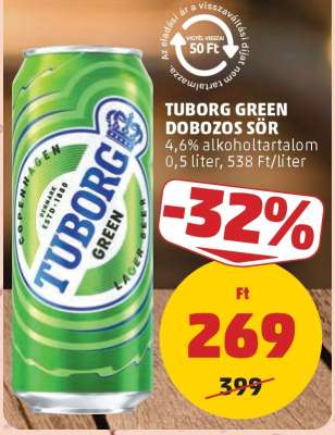 Tuborg Green dobozos sör