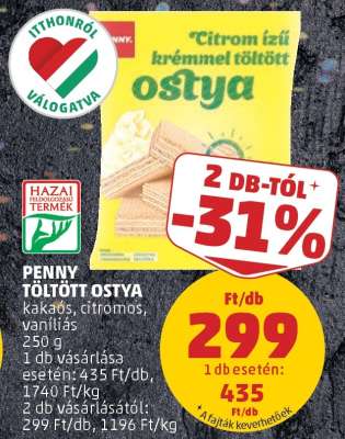 PENNY Töltött Ostya
