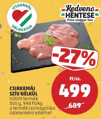 Csirkemáj szív nélkül