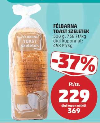 Félbarna Toast Szeletek