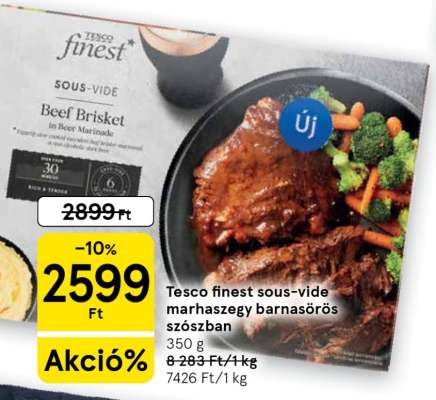 Tesco finest Sous-vide marhaszegy barnasörös szószban