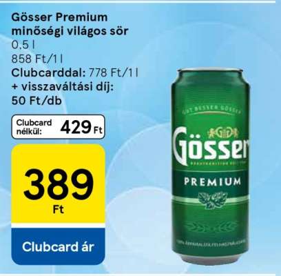 Gösser Premium minőségi világos sör
